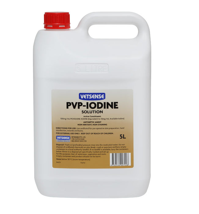 VETSENSE PVP IODINE SOLUTION 5L
